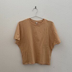 UNIQLO Size S Beige/Orange Relaxed Cotton Shirt